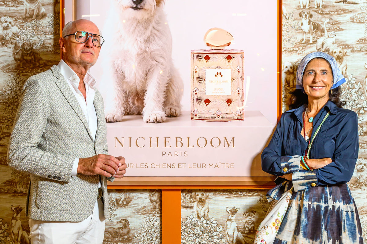 Les fondateurs de Nichebloom sur le stand de la marque