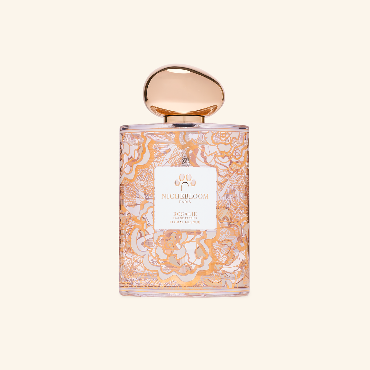 Rosalie 120 ml dog eau de parfum bottle, front view